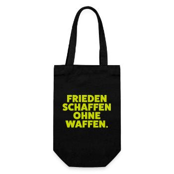 Frieden schaffen ohne Waffen - Geschenkbeutel für Flaschen - Schwarz - Vorne