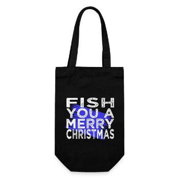 angler dinosaurs fishing bass fishing funny - Geschenkbeutel für Flaschen - Schwarz - Vorne