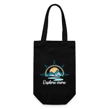 Entdecke mehr. explore more. wandern, erkunden, - Geschenkbeutel für Flaschen - Schwarz - Vorne