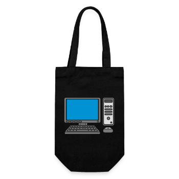 Keyboard Mouse Screen Computer - Gift Bag for Bottles - black - Front