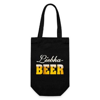 Liebha-beer Liebhaber Humor cool - Geschenkbeutel für Flaschen - Schwarz - Vorne