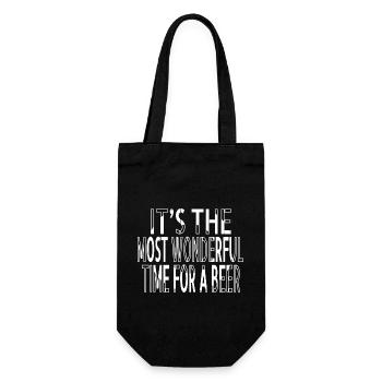 animal funny quote happy present idea beach cool - Geschenkbeutel für Flaschen - Schwarz - Vorne