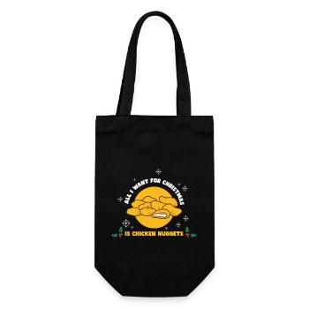 Women's Chicken Nuggets Ugly Christmas - Gift Bag for Bottles - black - Front