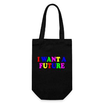 I want a future - Geschenkbeutel für Flaschen - Schwarz - Vorne