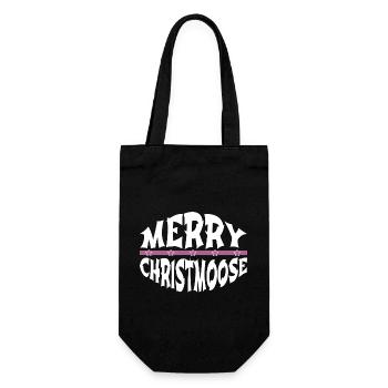 comic fun sayings christmas tree bird - Geschenkbeutel für Flaschen - Schwarz - Vorne