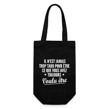 citation motivation - Sac à bouteille - noir - Devant