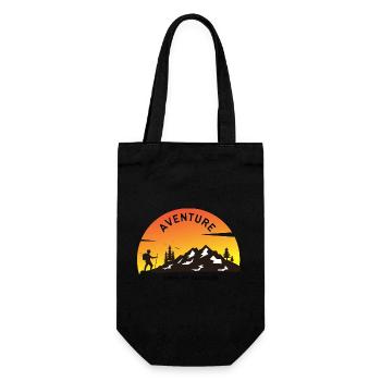 Aventure, libre et sauvage, cadeau pour aventurier - Sac à bouteille - noir - Devant