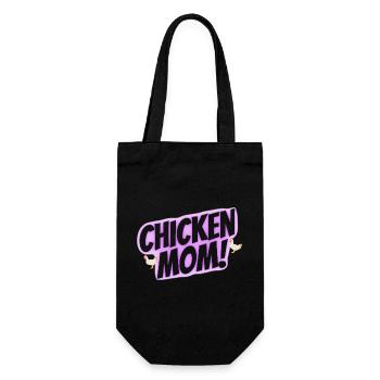 chicken mom - Geschenkbeutel für Flaschen - Schwarz - Vorne