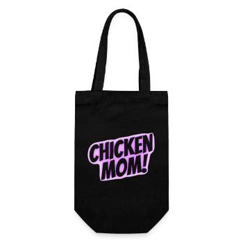 chicken mom - Geschenkbeutel für Flaschen - Schwarz - Vorne