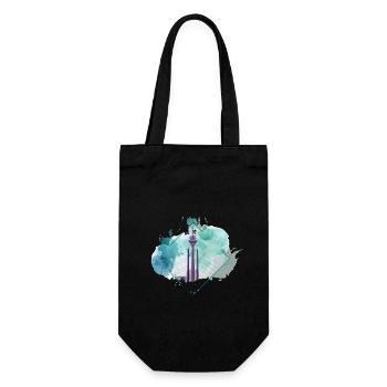 Dusseldorf Germany City Skyline Splash Colorful - Gift Bag for Bottles - black - Front