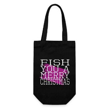 Love Funny Gym Fish Quote Comic Adventure - Gift Bag for Bottles - black - Front
