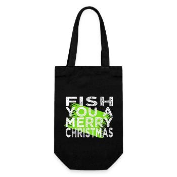 Bodybuilding Angling Gift Idea Comic Joke Fish - Gift Bag for Bottles - black - Front