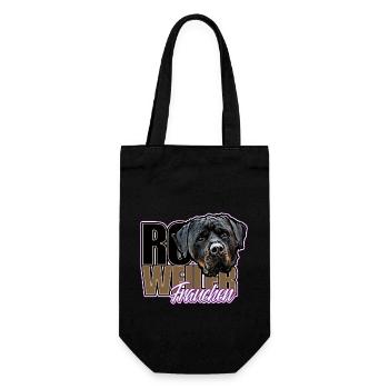 Rottweiler Frauchen - Geschenkbeutel für Flaschen - Schwarz - Vorne
