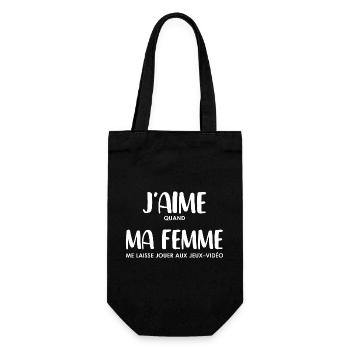 J'aime Ma Femme - Geek Jeux Vidéos Cadeau - Sac à bouteille - noir - Devant