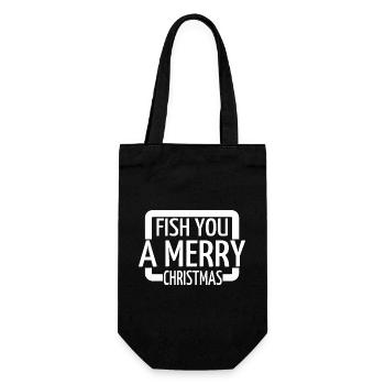 christmas happy rod jokes under the tree gift - Geschenkbeutel für Flaschen - Schwarz - Vorne