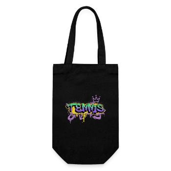 Tennis Graffiti Spray Sprayer Spieler Sport - Geschenkbeutel für Flaschen - Schwarz - Vorne