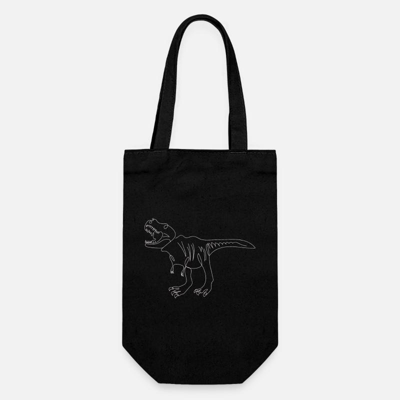 Lineart Dinosaurs, blanc - Sac à bouteille - noir