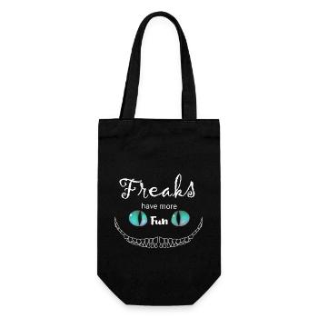 white Freaks have more Fun Cheshire Cat - Geschenkbeutel für Flaschen - Schwarz - Vorne