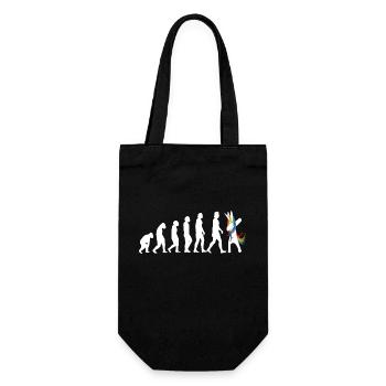Evolution Einhorn das ist die Geschichte - Geschenkbeutel für Flaschen - Schwarz - Vorne