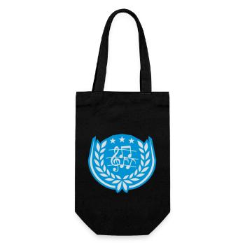 Wappen Musik Noten Notenschlüssel - Geschenkbeutel für Flaschen - Schwarz - Vorne