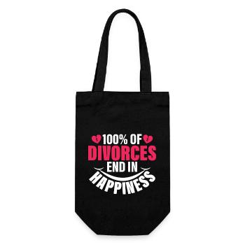 100% of divorces end in happiness divorcee men wo - Gift Bag for Bottles - black - Front