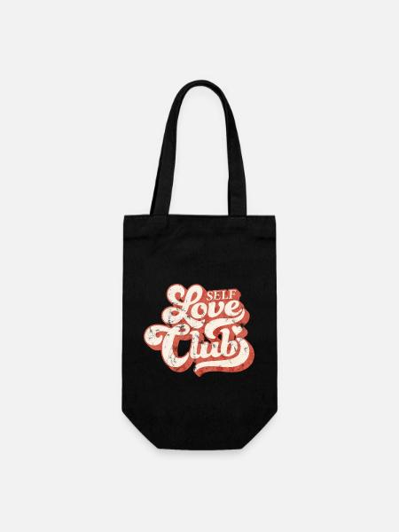 SELF LOVE CLUB GROOVY 70s TYPO - Geschenkbeutel für Flaschen - Schwarz