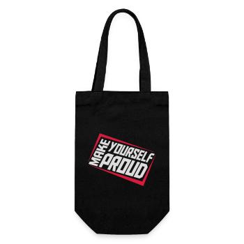 make yourself proud Zitat - Geschenkbeutel für Flaschen - Schwarz - Vorne