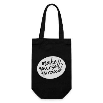 make yourself proud Zitat - Geschenkbeutel für Flaschen - Schwarz - Vorne