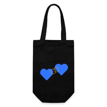 Heiratsantrag blau blau - Geschenkbeutel für Flaschen - Schwarz - Vorne
