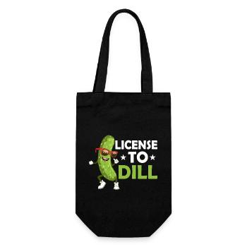 License To Dill Cucumber Pickle - Geschenkbeutel für Flaschen - Schwarz - Vorne