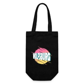 Wolfsburg Germany City Font Vintage Retro - Gift Bag for Bottles - black - Front