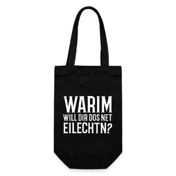 Erzgebirge einleuchten licht Mundart - Geschenkbeutel für Flaschen - Schwarz - Vorne