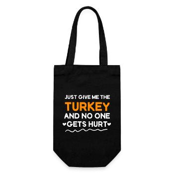 Just Give Me The Turkey Funny Thanksgiving family - Gift Bag for Bottles - black - Front