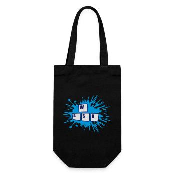Gamer WASD Keyboard Keys - Gift Bag for Bottles - black - Front
