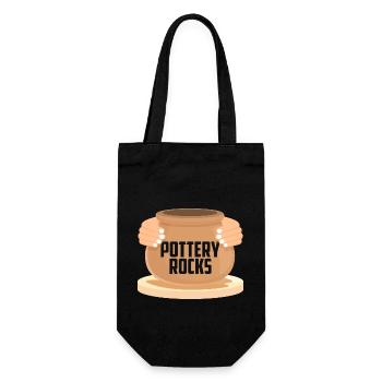 Pottery Rocks Ceramics Artist Pot Maker - Geschenkbeutel für Flaschen - Schwarz - Vorne