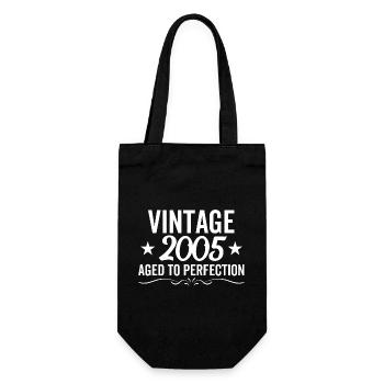 Jahrgang 2005 perfekt gealtert - Geschenkbeutel für Flaschen - Schwarz - Vorne
