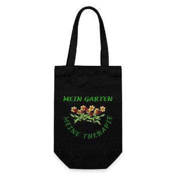Ich brauche keine Therapie, ich habe meinen Garten - Geschenkbeutel für Flaschen - Schwarz - Vorne