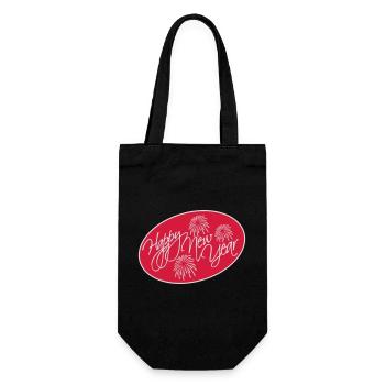 happy new year quote - Gift Bag for Bottles - black - Front