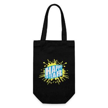 happy new year quote - Gift Bag for Bottles - black - Front