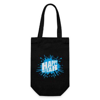 happy new year Zitat - Geschenkbeutel für Flaschen - Schwarz - Vorne
