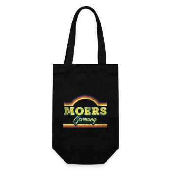 Moers Deutschland Stadt Schrift Vintage Retro - Geschenkbeutel für Flaschen - Schwarz - Vorne