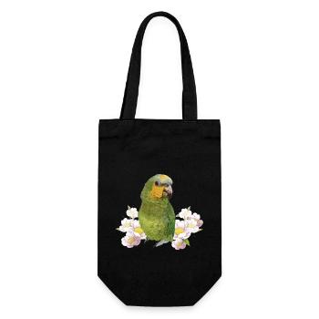 Der Orangenflügelpapagei - Geschenkbeutel für Flaschen - Schwarz - Vorne