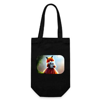 Fox in dress vixen - Gift Bag for Bottles - black - Front