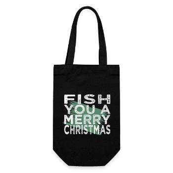 Fish Head Cadeau de Noël Pêche - Sac à bouteille - noir - Devant