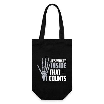 It's What's Inside That Counts Radiology X-Ray Wheel - Gift Bag for Bottles - black - Front