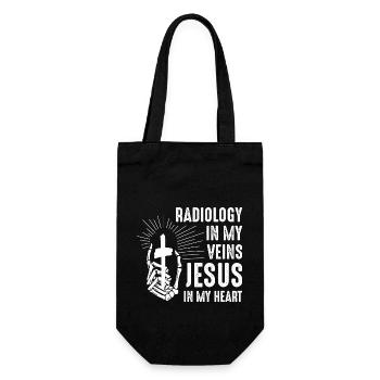 Radiology In My Veins Jesus In My Heart Rad Tech R - Gift Bag for Bottles - black - Front