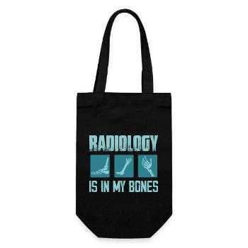 Radiology Is In My Bones Radiology X-Ray Rad Tech - Gift Bag for Bottles - black - Front