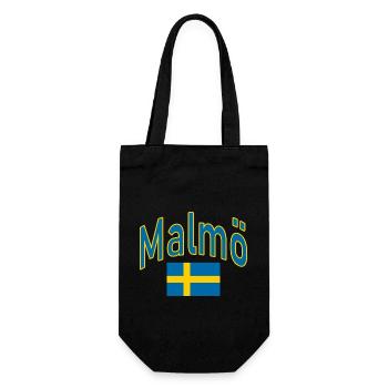 Malmö schweden flagge - Geschenkbeutel für Flaschen - Schwarz - Vorne