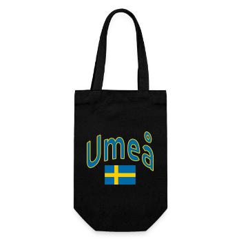 Umeå schweden flagge - Geschenkbeutel für Flaschen - Schwarz - Vorne