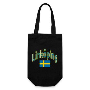 Linköping schweden flagge - Geschenkbeutel für Flaschen - Schwarz - Vorne